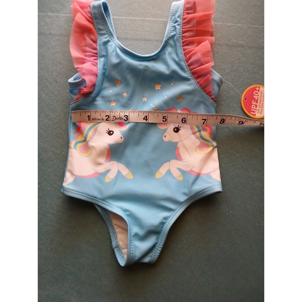 Girls Unicorn One Piece Swimsuit 12month old UV Protection NWT - Picture 3 of 6